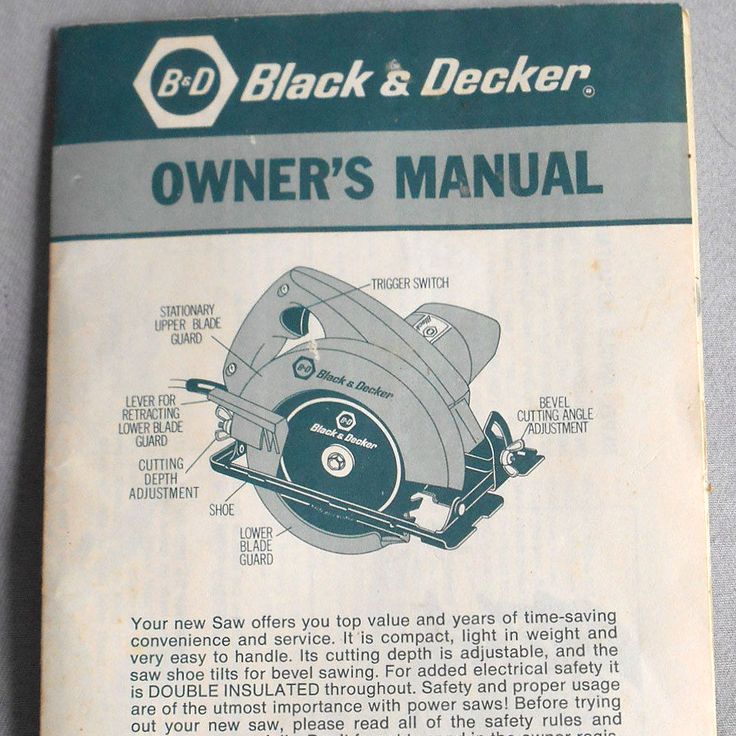 Black & Decker 7359 Saw User Manual